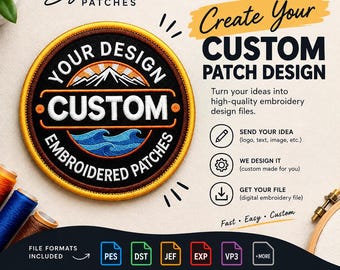 Custom Embroidery Design File | Personalized Patch (Digital Download)