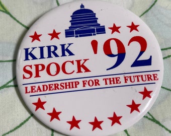 Faux badge VINTAGE Star Trek | Kirk Spock 1992 Le leadership pour l'avenir | 6D