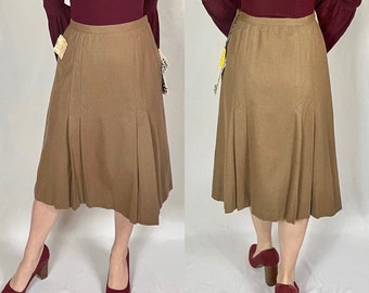 vintage wool skirt pleated skirt high waist midi skirt plaid skirt uniform skirt size S Made in USA John Meyer