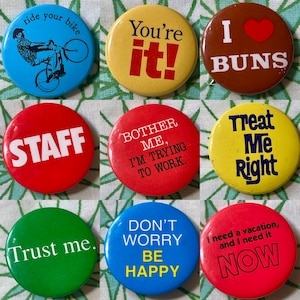 VINTAGE Funny Pinback Buttons | S51