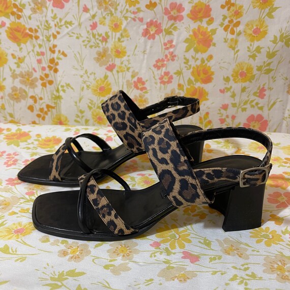 leopard print strappy heels