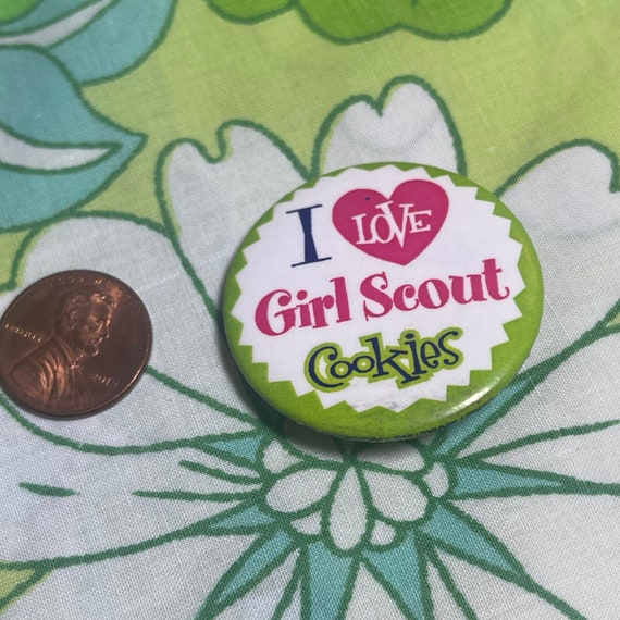 VINTAGE I Love Girl Scout Cookies Pins / Buttons … - image 3