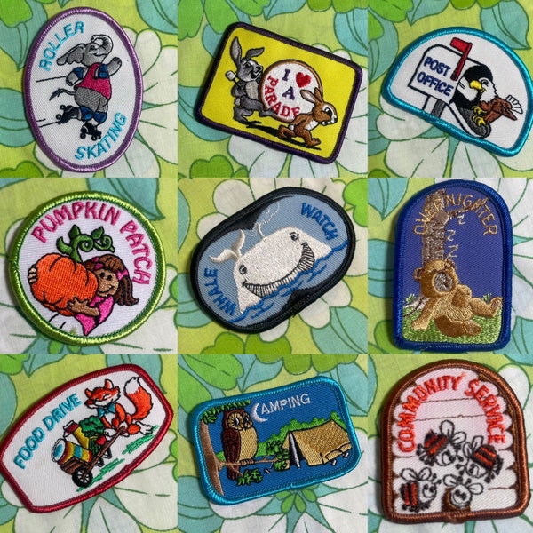 VINTAGE 1980's - 1990's Girl Scouts Embroidered Patches | 5A