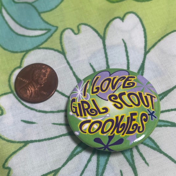 VINTAGE I Love Girl Scout Cookies Pins / Buttons … - image 5