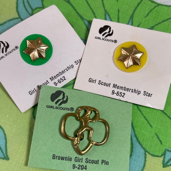 VINTAGE 1980's - 1990's Deadstock Girl Scout Pins | Membership | Brownies | R39/46