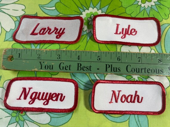 VINTAGE Embroidered Sew-On Name Patches | DR3 - image 5