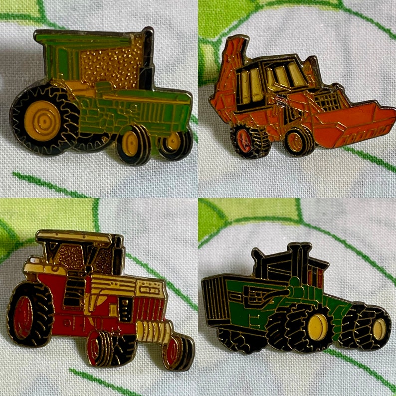 VINTAGE Épinglettes en émail pour tracteur S41 image 1