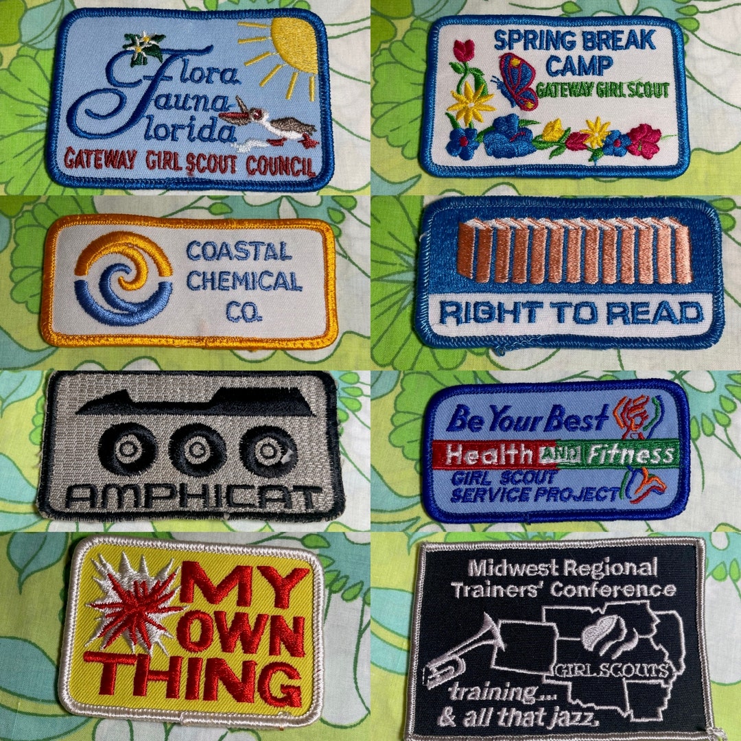 Vintage Long Embroidered Patches 3A My