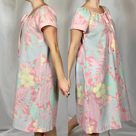 SIZE S-L Vintage Snap Front House Dress 