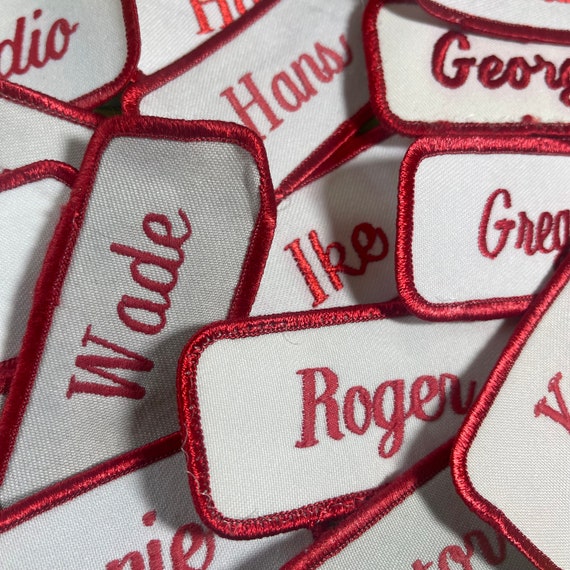 VINTAGE Embroidered Sew-On Name Patches | DR3 - image 1