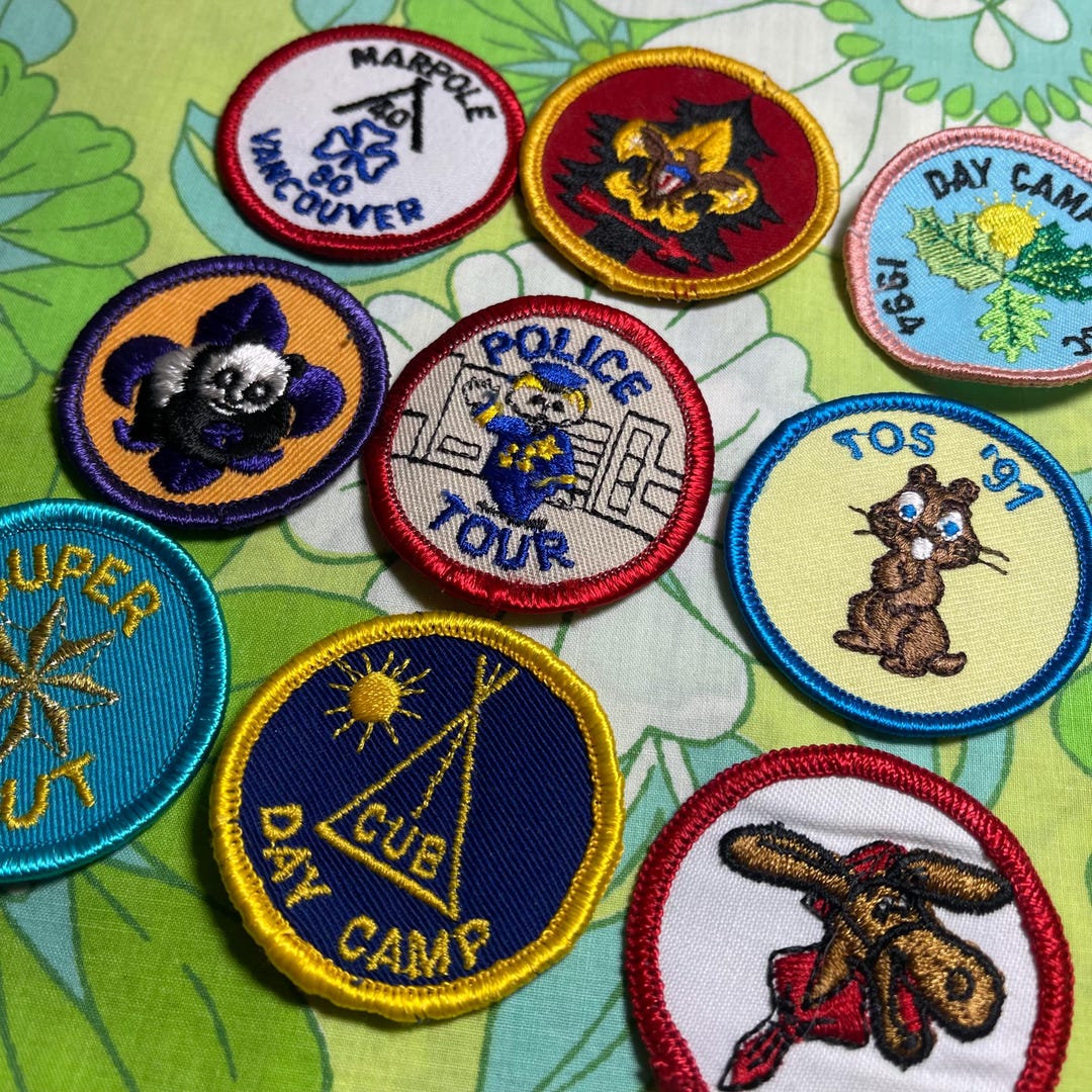 Circle Ribbon Patch VINTAGE Embroidered Circle Patches | Hospital Tour | Police | Boating ...