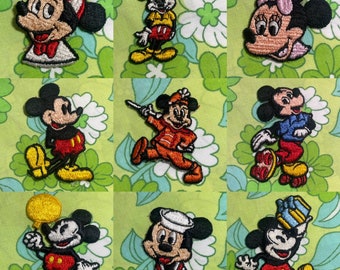 VINTAGE écussons brodés Walt Disney Mickey et Minnie Mouse | 5A