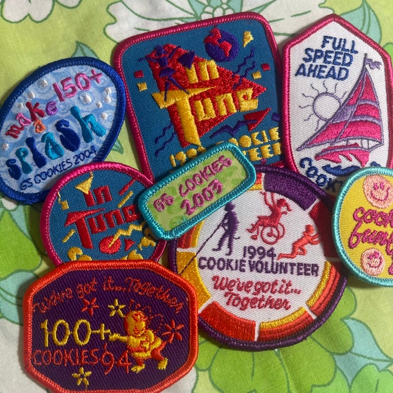 VINTAGE Girl Scout Patches 1990's 2000's Awards Nut Sales Cookies