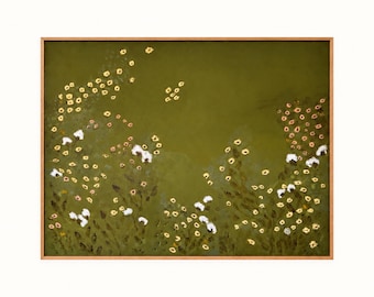 Made to Order Abstract Floral Painting on Paper or Canvas, Floral Wall Art