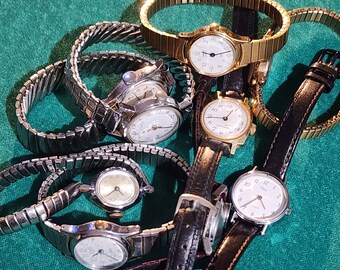 Vintage Timex Watch Lot, 9 WATCHES Wear, Repair, Destash, Crafts or Parts FREE SHIPPING