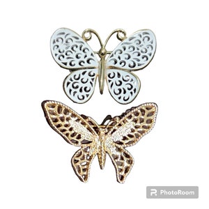 Vintage Butterfly Brooches Signed JJ and Sara Cov FREE SHIPPING image 1