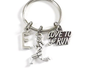 I Love to Run Keychain, Runner gifts, Running keychain, Gift for Runner Key chain, Cross Country Marathon Gift 5K, 10K, Fitness Gifts