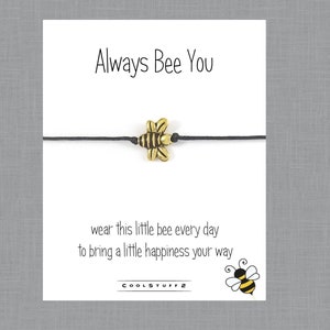 Always Bee You, Bee Wish Bracelet, Inspirational Gift for Her, Bumble Bee Bracelet, Best Friend Gift, Bee Bracelet,Bee Jewelry