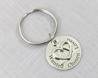 Adoption Gifts, Wanted Chosen Loved Adoption Symbol Keychain, Adopting, Adoption Symbol, Foster Parent, Birth Mother, Adoption Means Love