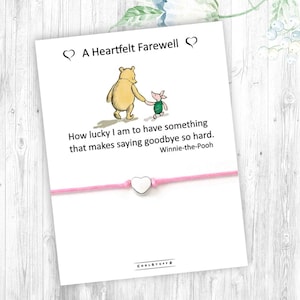 Going Away Gift Bracelet, Winnie the pooh quote, Saying Farewell, New Job, Off to College Gift, Retirement Gift for Coworker, Saying Goodbye