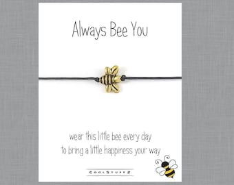 Always Bee You, Bee Wish Bracelet, Inspirational Gift for Her, Bumble Bee Bracelet, Best Friend Gift, Bee Bracelet,Bee Jewelry