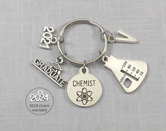 Chemist Gifts, Chemistry Major Graduate, Chemistry Degree College Graduation Gift for Him Her, Class of 2024 Keychain, College Gift