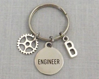 Engineer Gifts, Mechanical Engineer Keychain, For Him. For Her, Engineering Key Chain, Retirement Gift, Engineering Student Engineer College