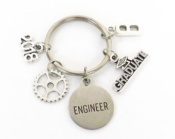 Engineer Gifts, Mechanical Engineer Graduate, Engineering College Graduation Gift for Him Her Class of 2018 Keychain, Key Chain College Gift