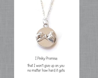 Pinky Promise Necklace, Pinky Swear Jewelry, Valentine Gift for Girlfriend, Gift for Wife, Relationship Trouble, Won't Give Up