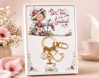 Six‑Tea and Sensational 60th Birthday Keychain – Personalized Elegant Milestone Gift for Women Turning 60