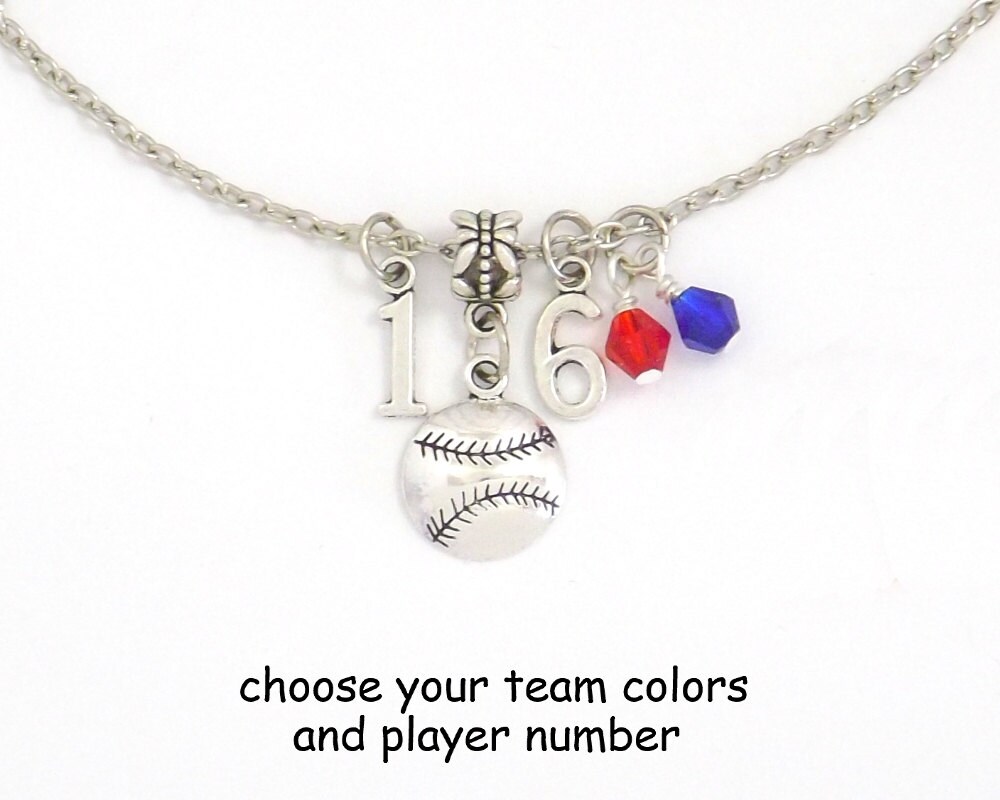 Softball Necklace Softball Gift Softball Jewelry Jersey Etsy