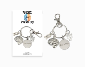 Gift for Psychology Major, Psychologist Gift, Psychologist Keychain, Psych Major Gift, Graduation Gift, Brain Keyring, Psych Student