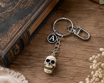 Personalized Resin Skull Keychain – Mini Realistic Skeleton Bag Charm
