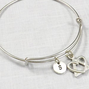 Adoption Gifts, Adoption Bracelet, Adoption Jewelry, Adopting Foster Parent Adoption Symbol Charm Bangle Birth Mother Gift Born In My Heart image 3