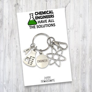 Gift for Chemical Engineer, Chemical Engineering Student Keychain, Graduation Gift, Chemistry Beaker Keyring, Chemist