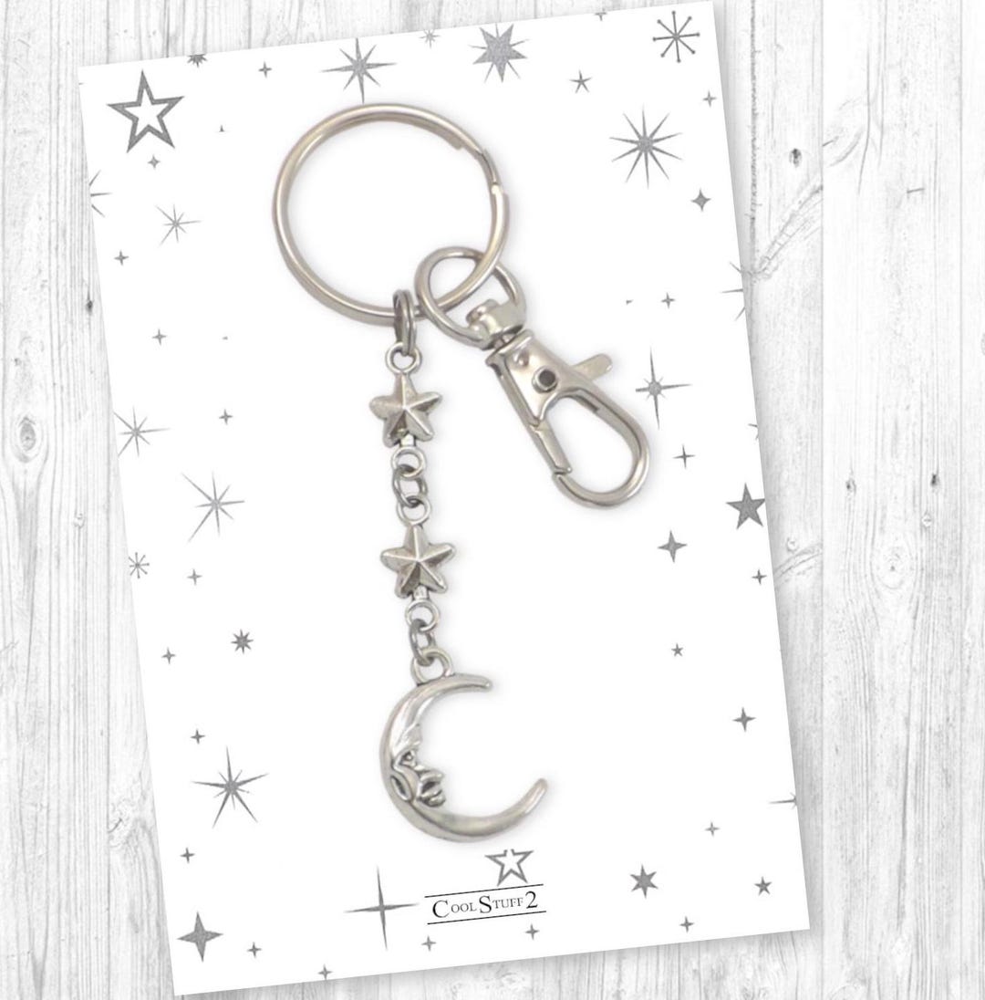 Star and Moon Keychain, Galaxy Celestial Purse Charm Accessory for ...