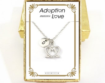 Adoption Gifts, Stainless Steel Chain Adoption Necklace, Adopting, Adoption Symbol, Foster Parent, Birth Mother, Adoption Means Love Jewelry