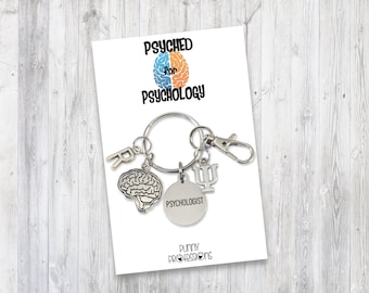 Psychologist Gift, Psychologist Keychain, Psych Major Gift, Graduation Gift, Brain Keyring, Psych Student, Gift for Psychology Major
