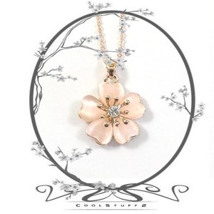 Gift for Mom, Cherry Blossom Necklace, Rose Gold Sakura Necklace, Pink Cherry Blossom Wedding, Flower Girl Gift, Bridesmaid or Bride Jewelry image 3