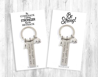 Never Forget How Strong You Are Elephant Keychain, Be Strong, Comeback Stronger Than The Setback Motivational Gift