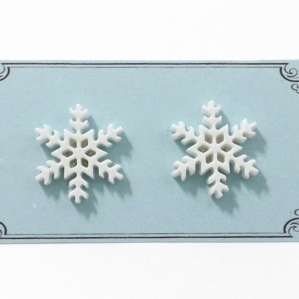 Frosted Pink Snowflake Earrings main image 1