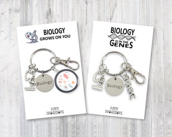 Biology Gift, Biologist Keychain, Biology Major Gift, Graduation Gift, Bacteria Keyring, Biology Student