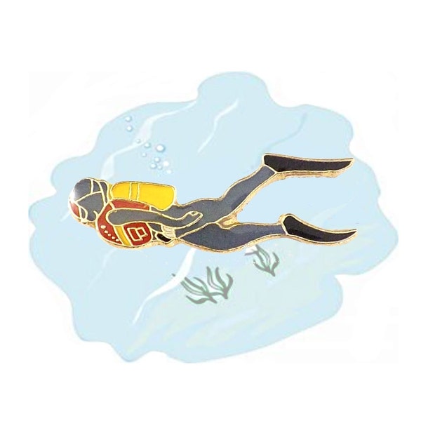 Scuba Diver Pin, Enamel Pin, Lapel Pin, Scuba Jewelry, Snorkeling, Diver Jewelry, Cool Pin, Cool Tie Tack, Mens Tie Tack, Gift for Husband