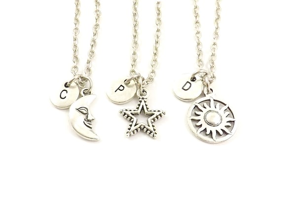 3Pcs Star Moon Sun Pendant Clavicle Chain Necklace Friends Family Jewelry  Gift - Walmart.com