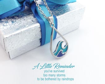 Wave Necklace, You've Survived Too Many Storms, Self Reminder Love