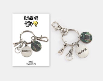 Electrical Engineer Gift, Engineering Student Keychain, Graduation Gift