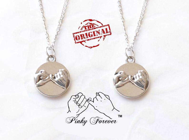 Personalized On Sale Pinky Promise Necklaces Best Friend Gift THE ORIGINAL Friends Forever Matching Couples Pinky Swear Boyfriend Girlfriend image 3