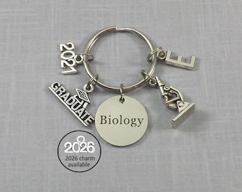 Biology Graduation Gift – Personalized Biologist Keychain for College Graduate, Class of 2026