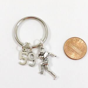 Football Keychain, Football Player Keychain, Jersey Number Keychain ...