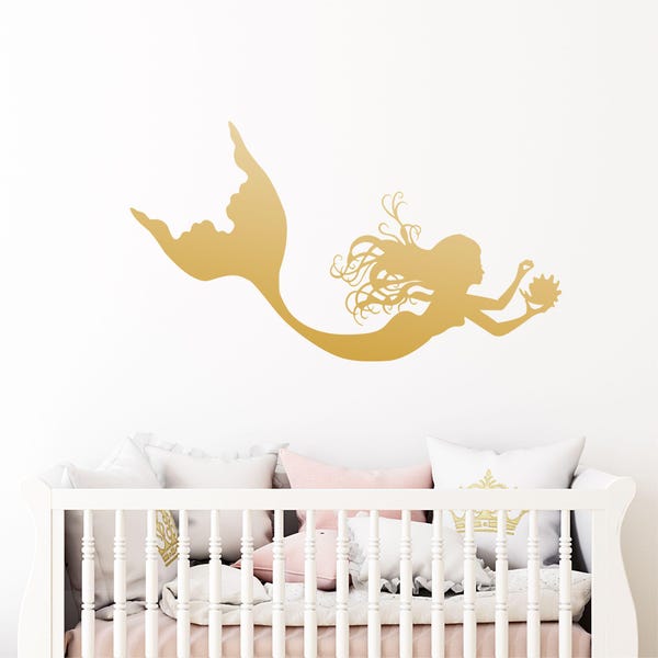 Mermaid wall decals, mermaid wall stickers, nymph girl, mermaid decor, vinyl wall decals, ocean mermaid decals